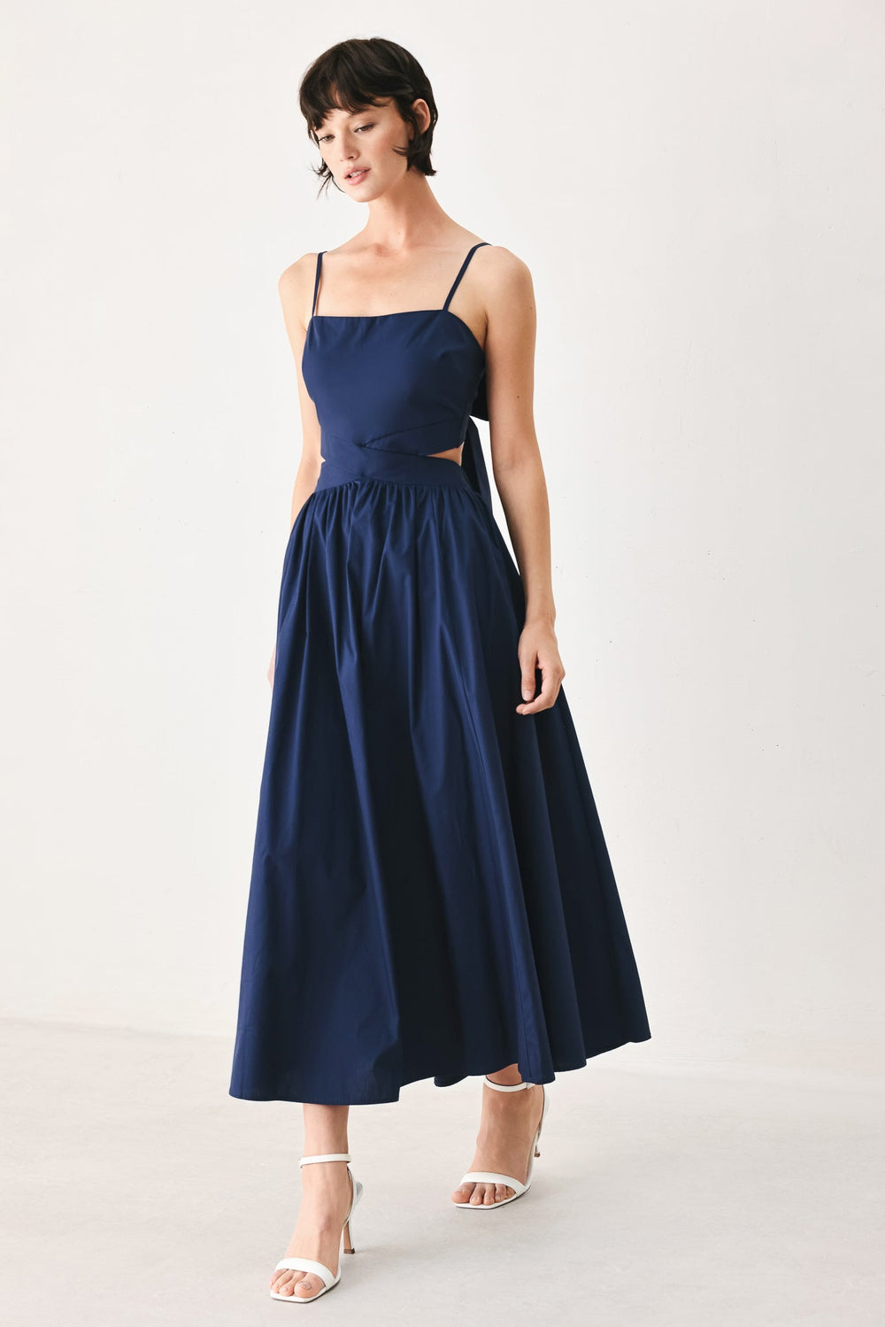 The Riviera Nights Woven Midi Dress from KADOU Boutique