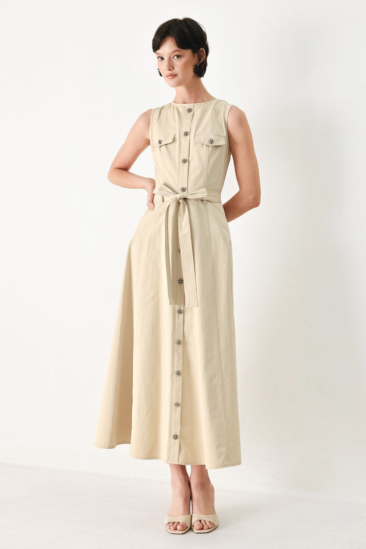 DUNE DAYDREAM WOVEN MIDI DRESS