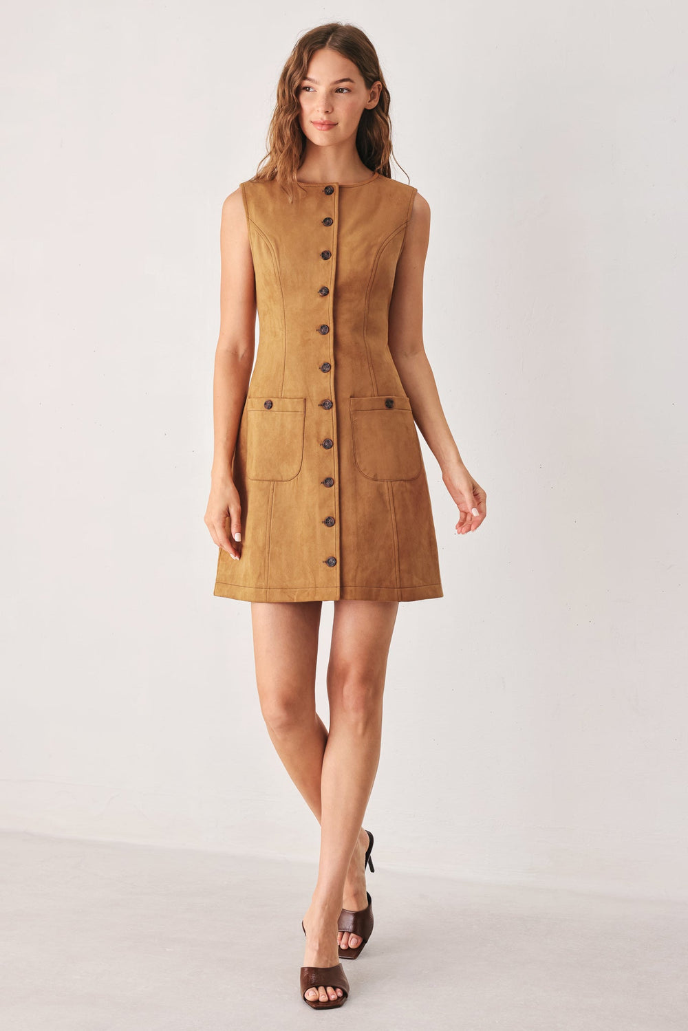 Maple Faux Suede Mini Dress from KADOU Boutique