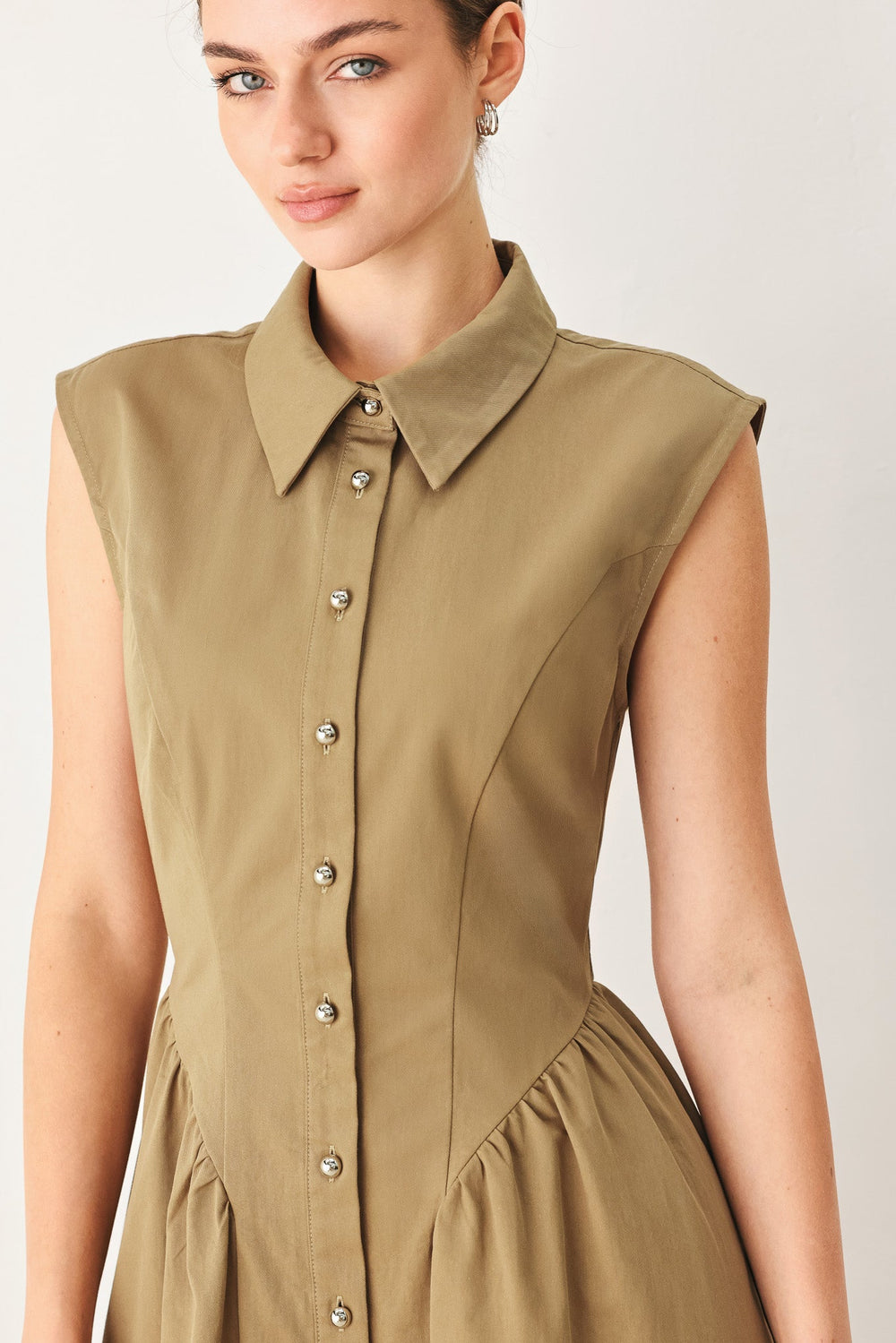 Mocha Muse Woven Midi Dress from KADOU Boutique