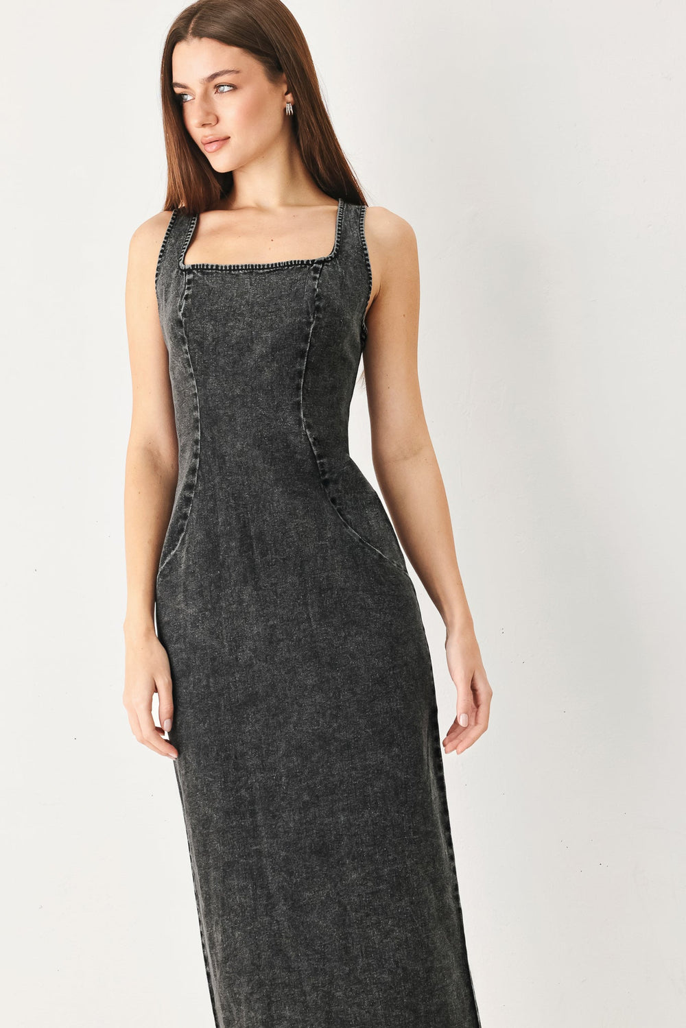 Urban Chic Denim Midi Dress from KADOU Boutique