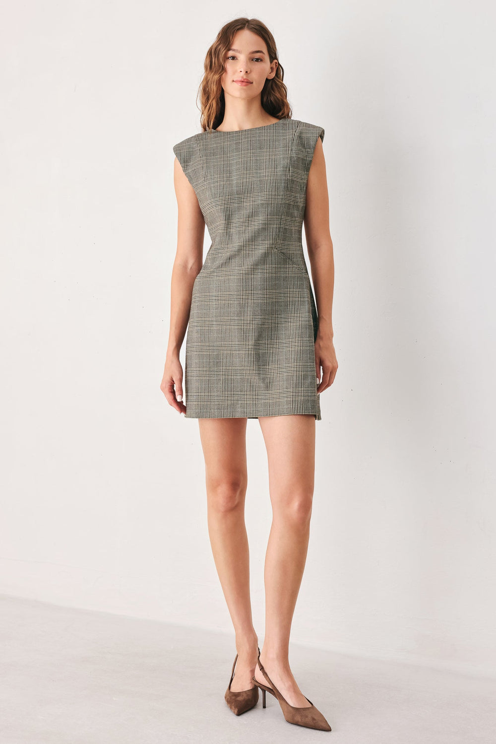 Academy Chic Woven Plaid Mini Dress from KADOU Boutique