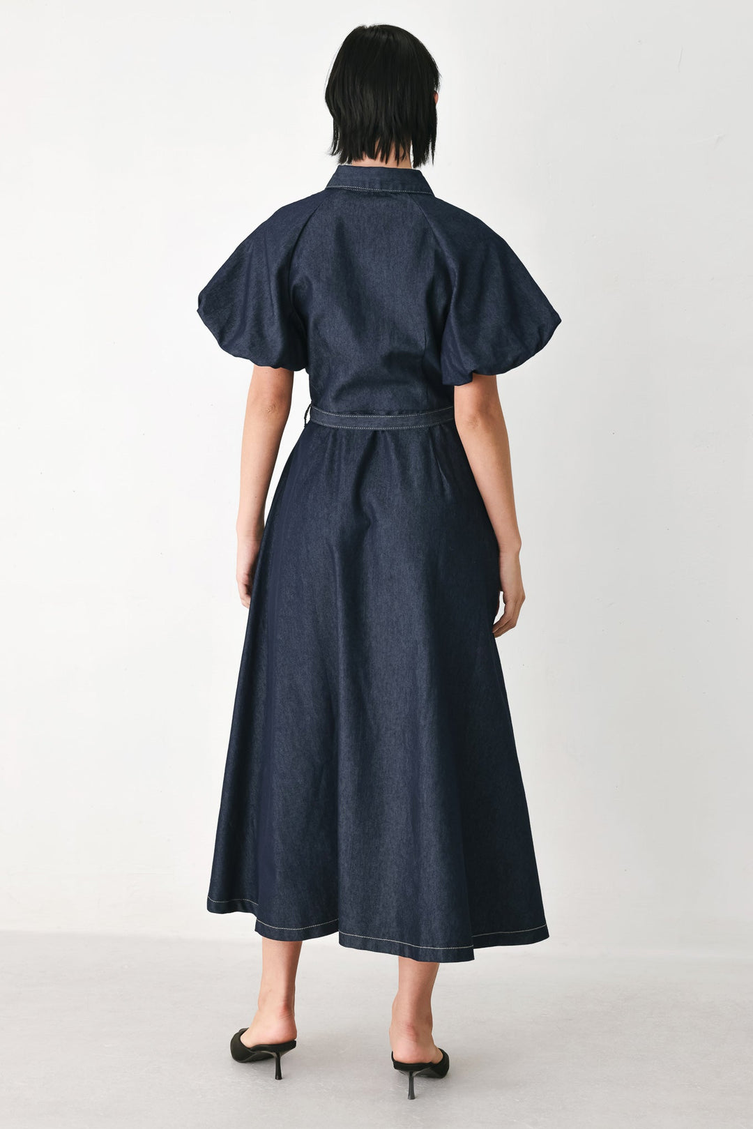 Midnight in Manhattan Denim Midi Dress from KADOU Boutique