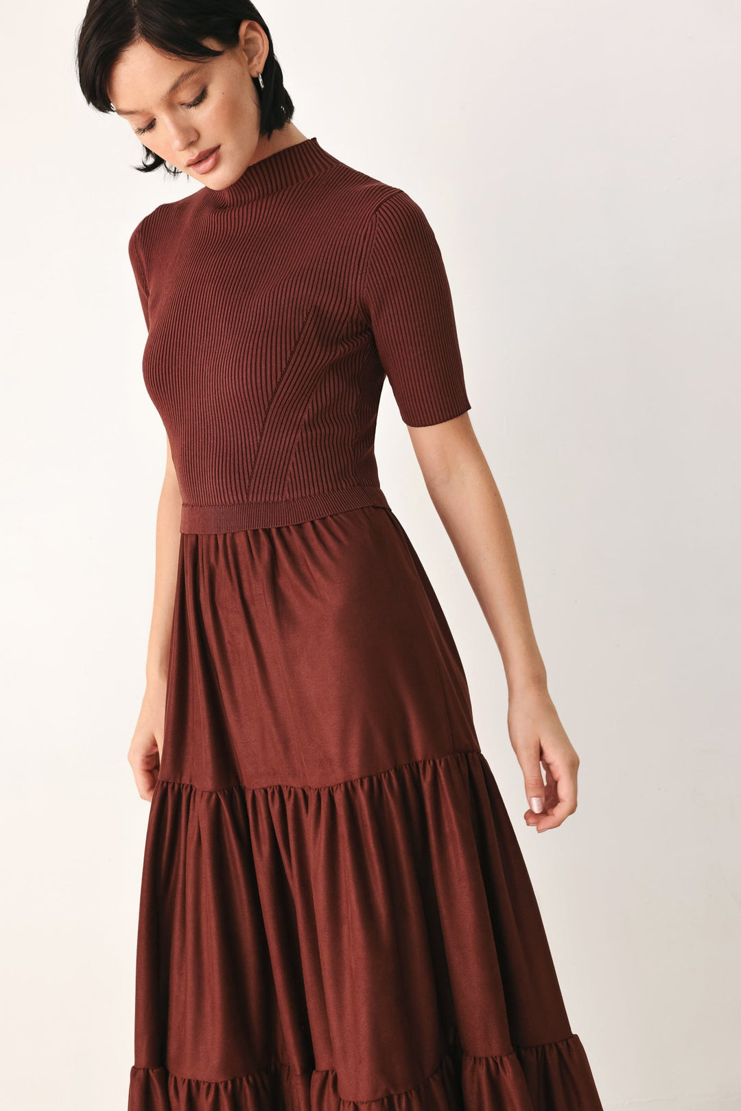 Autumn Love Story Tiered Midi Dress from KADOU Boutique