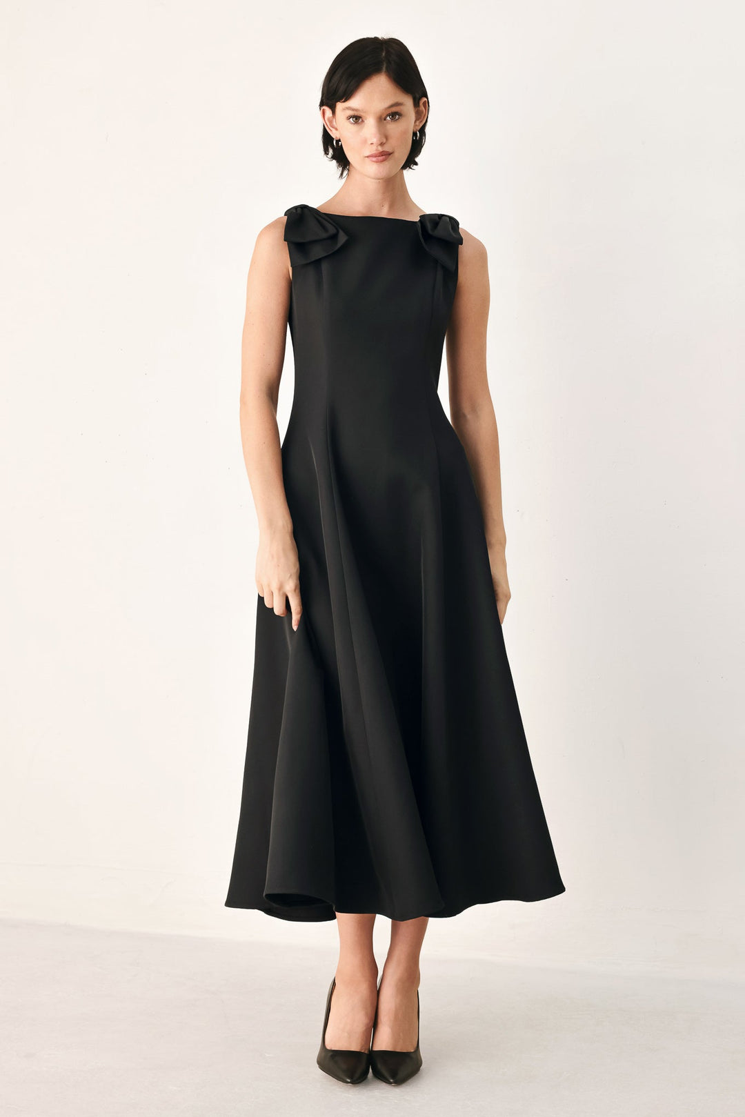 Tied to Tonight Bow Shoulder Midi Dress from KADOU Boutique