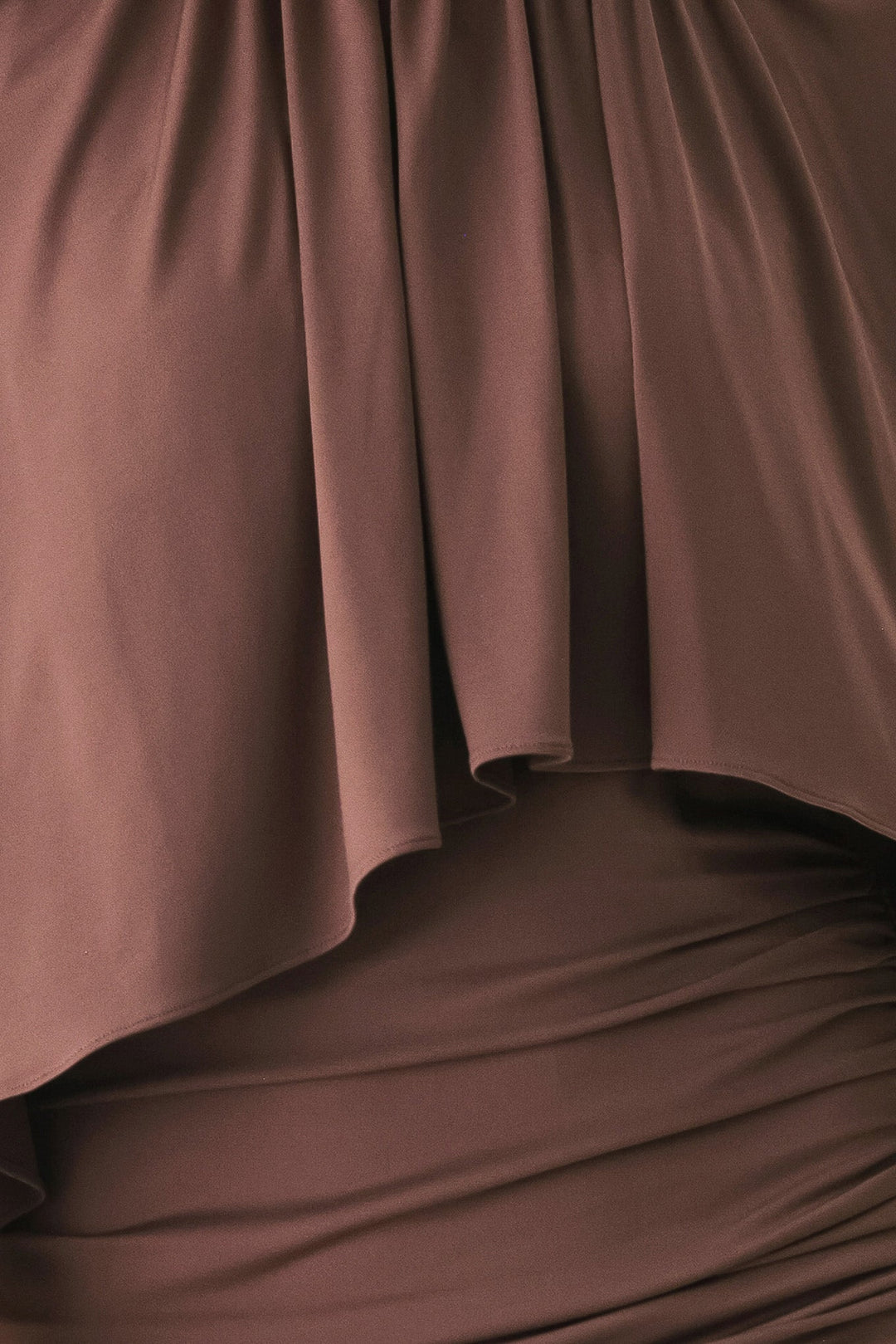 DUSTY ROSE DRAPE MAUVE CAPLET SHIRRED MIDI DRESS