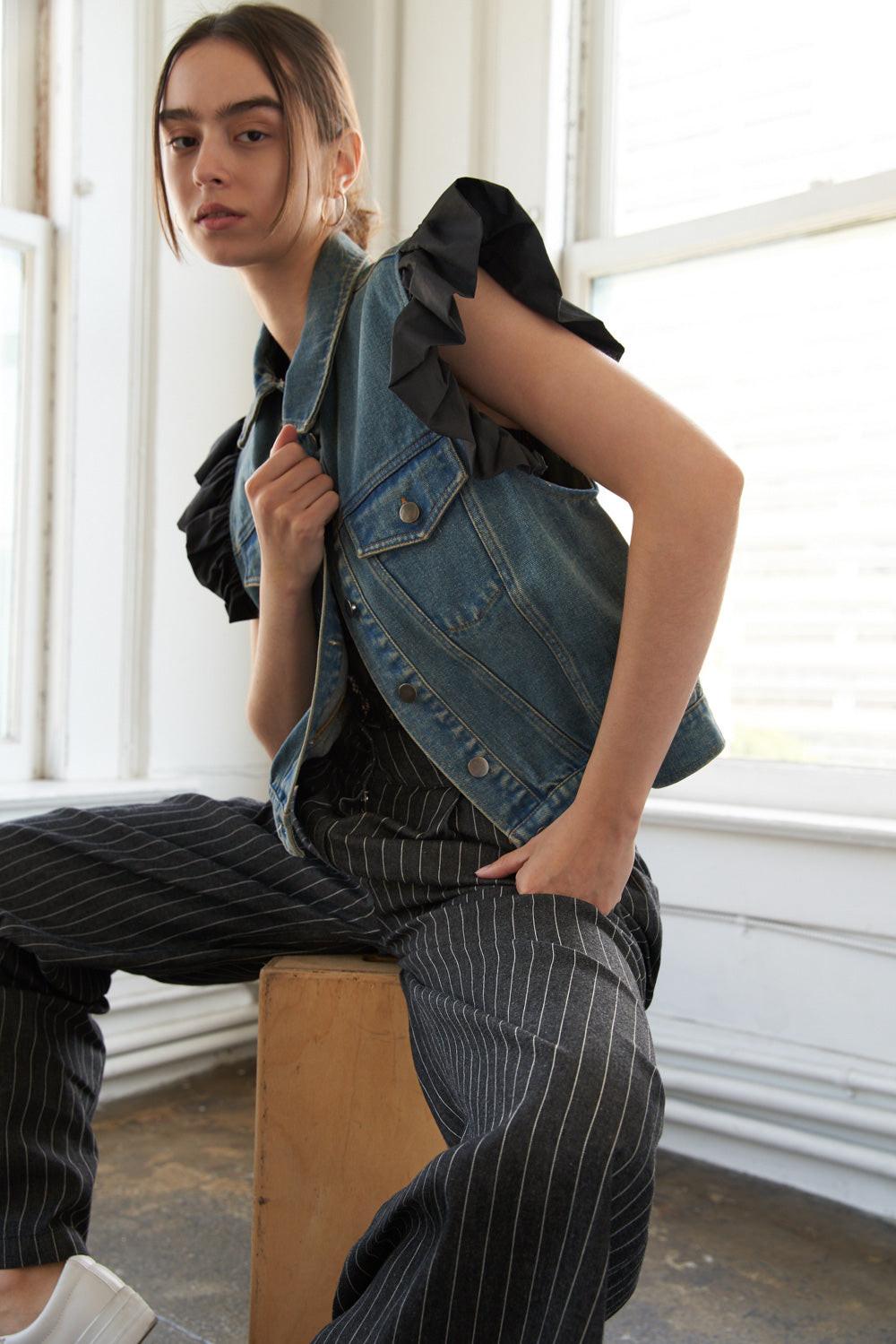 Authentic Moments Denim Vest from KADOU Boutique