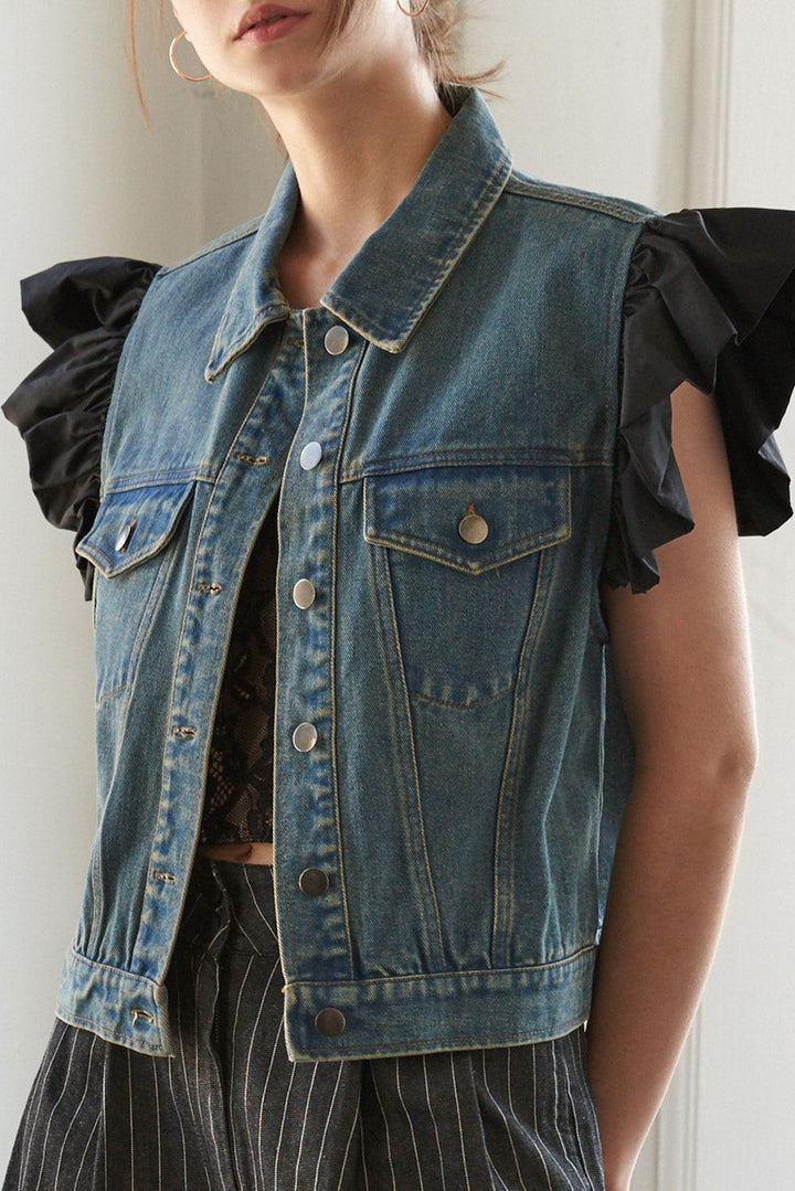 Authentic Moments Denim Vest from KADOU Boutique
