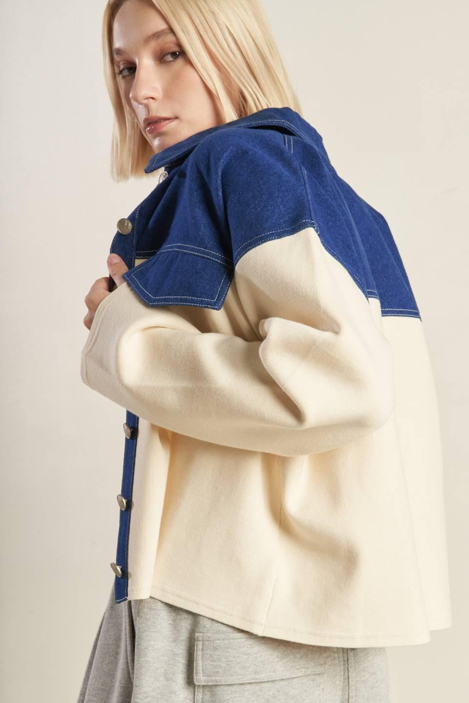 Sweet Harmony Denim Combination Jacket from KADOU Boutique