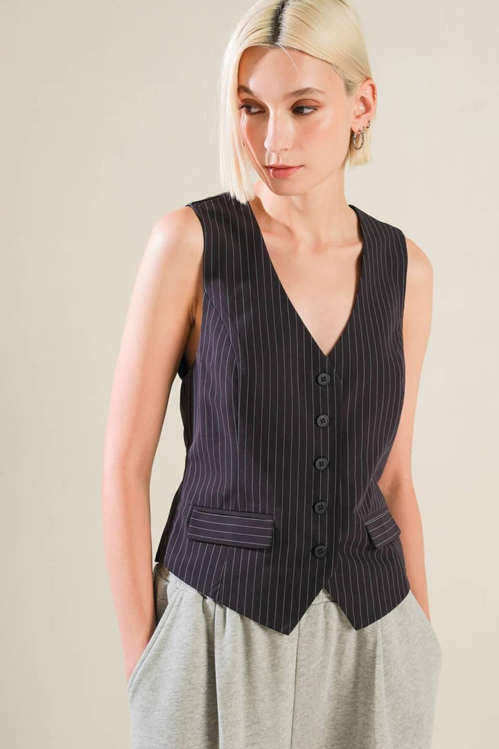 Caught Your Eye Woven Vest from KADOU Boutique