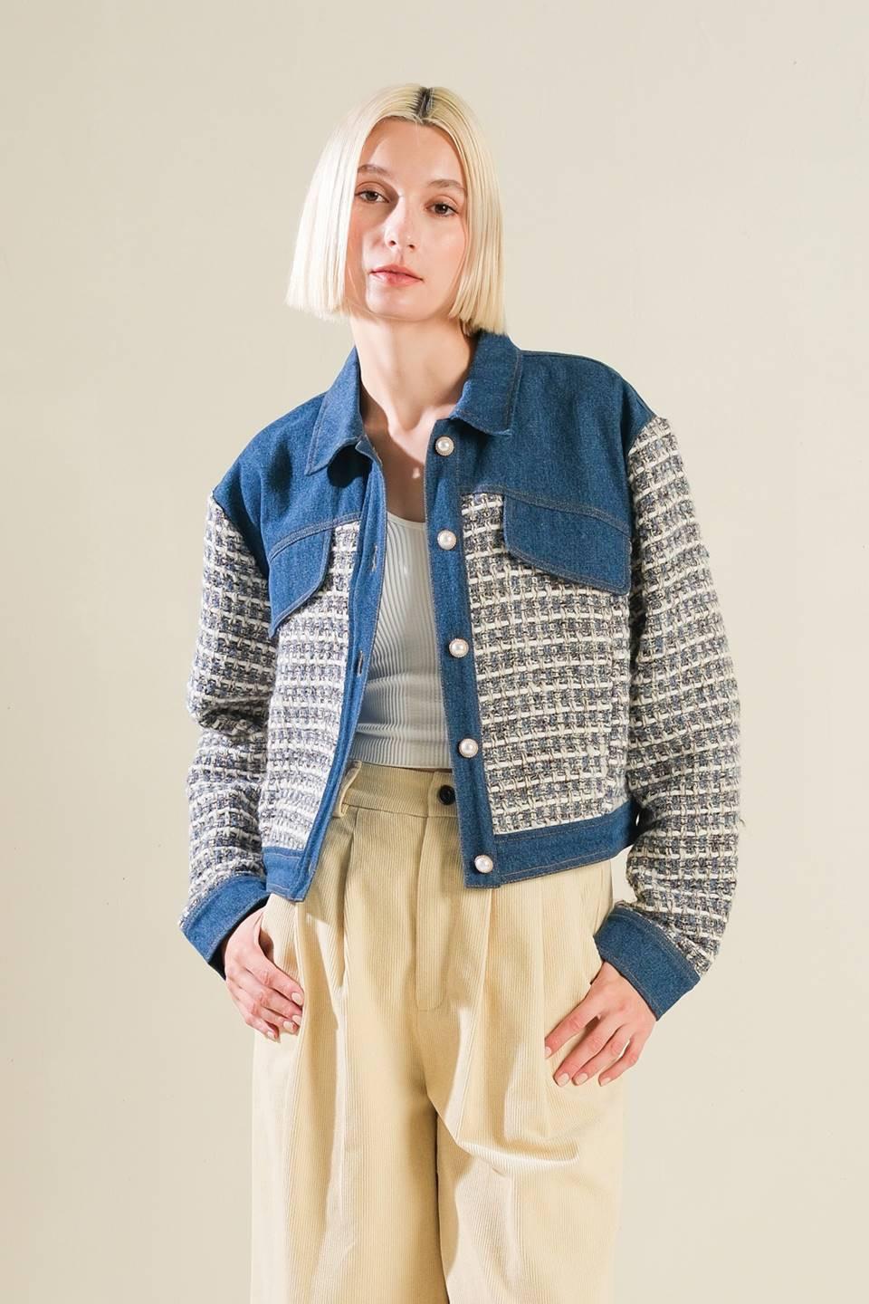 Better Days Tweed Denim Jacket from KADOU Boutique