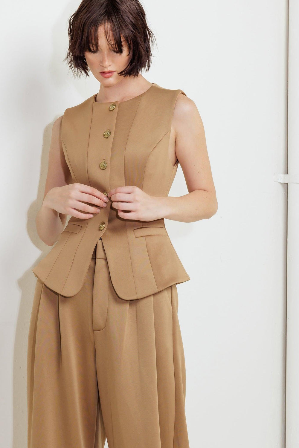 Romantic Petal Woven Vest from KADOU Boutique