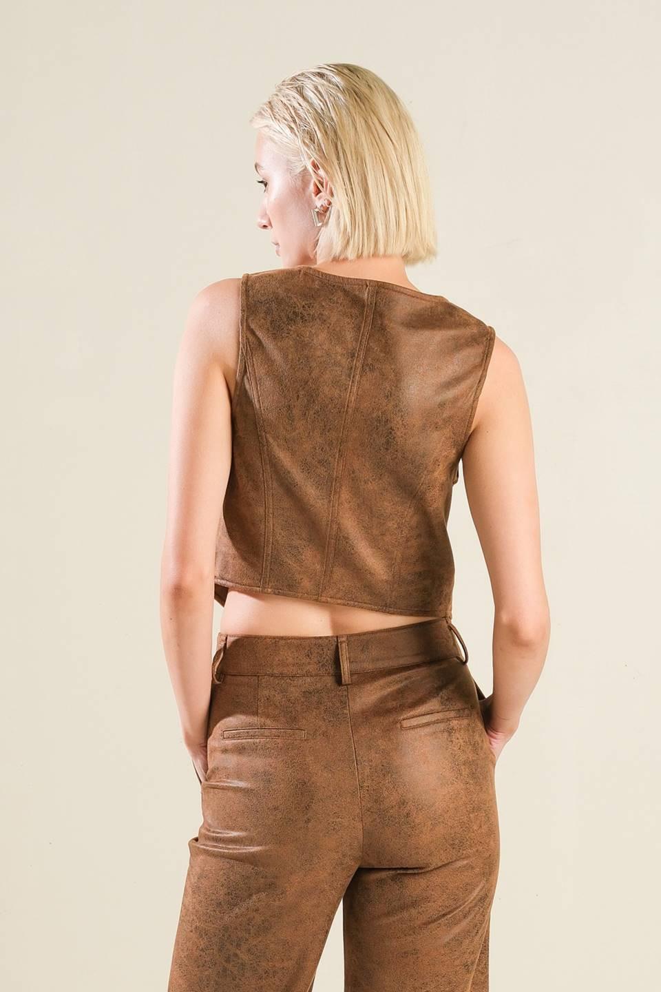 A Gift From Love Leather Vest from KADOU Boutique