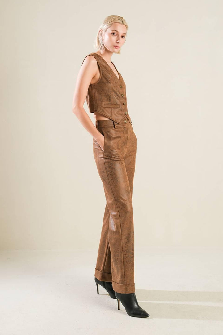 A Gift From Love Leather Vest from KADOU Boutique