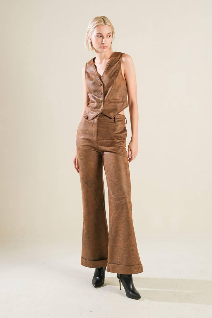 A Gift From Love Leather Vest from KADOU Boutique