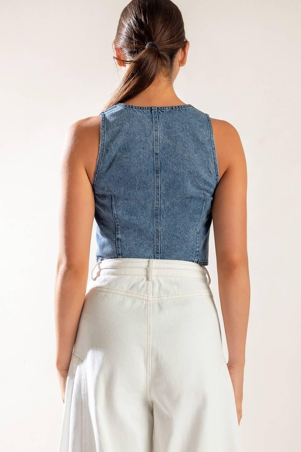 Picture Perfect Denim Vest from KADOU Boutique