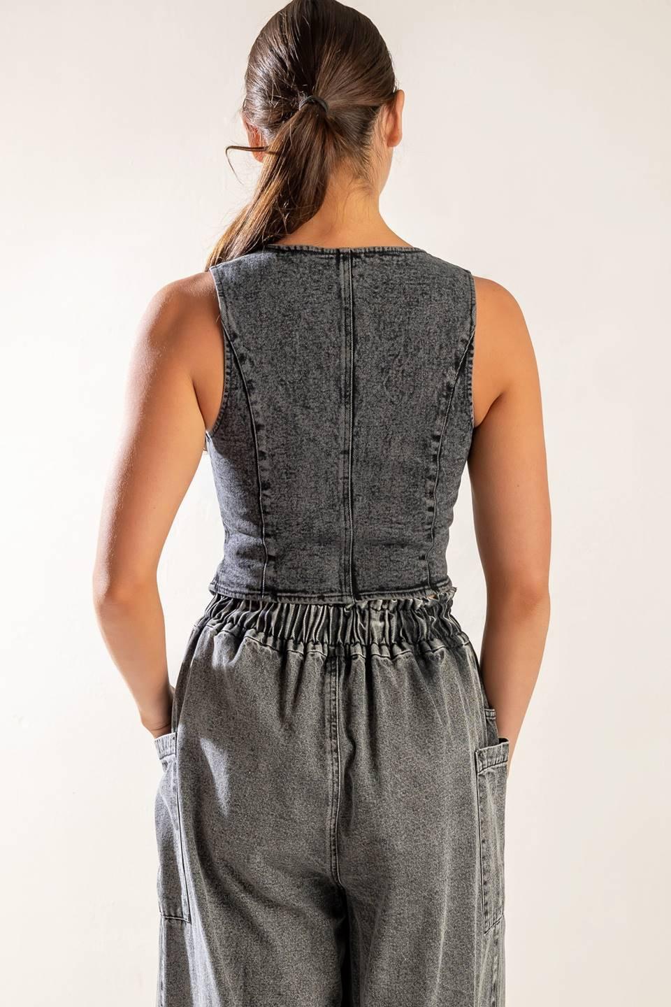 Exploring the City Denim Vest from KADOU Boutique