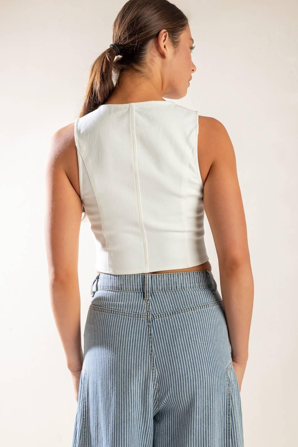 The Lily's Secret Denim Vest from KADOU Boutique