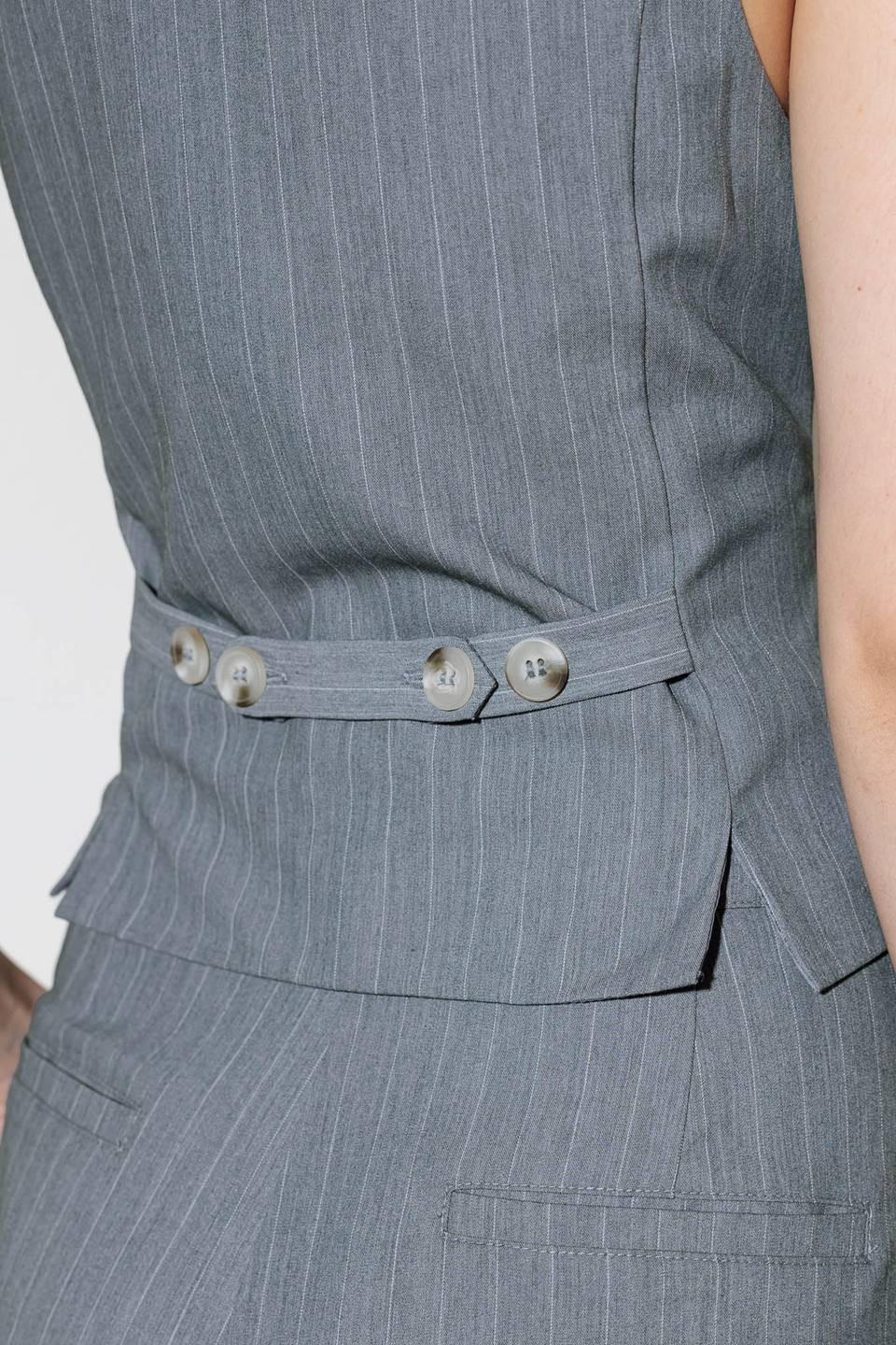 Smile Bright in Grey Woven Vest from KADOU Boutique