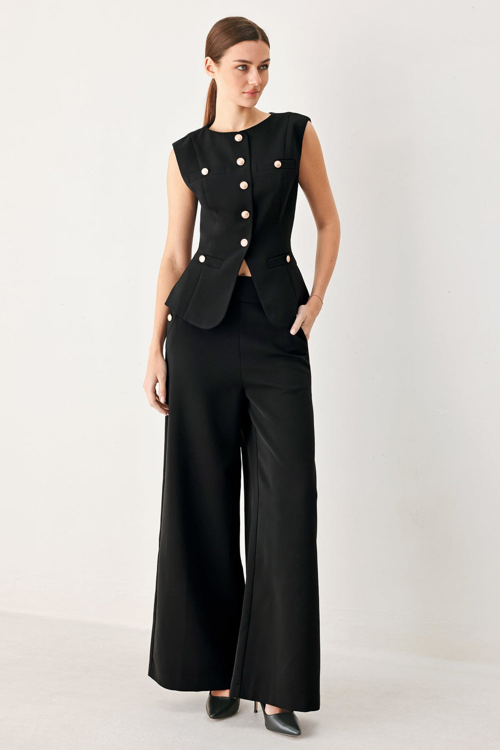Modern Edge Woven Vest from KADOU Boutique