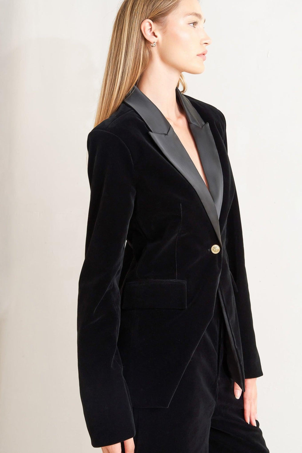 Midnight Tux Woven Velvet Blazer from KADOU Boutique
