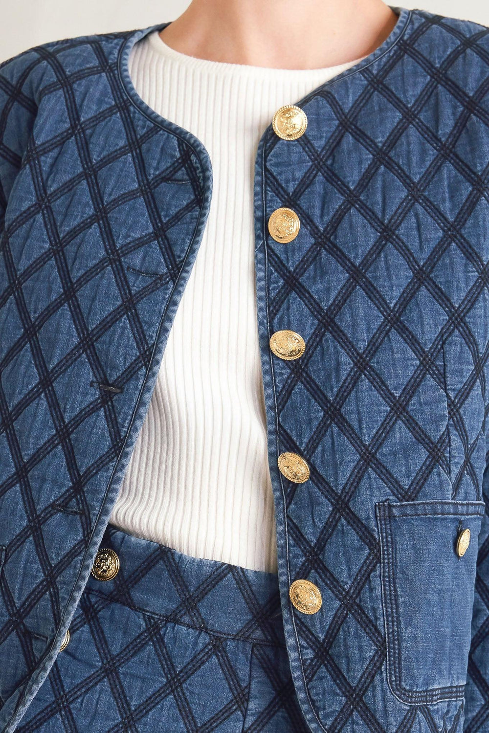 Modernluxe Quilted Woven Jacket from KADOU Boutique