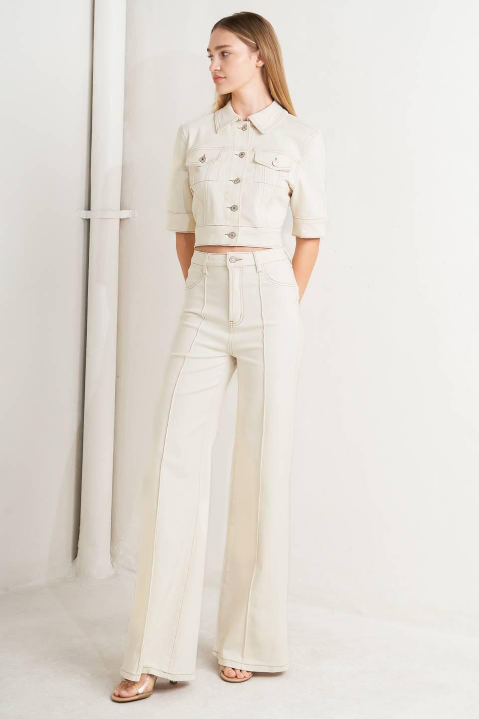 Modern Neutral Twill Jacket from KADOU Boutique