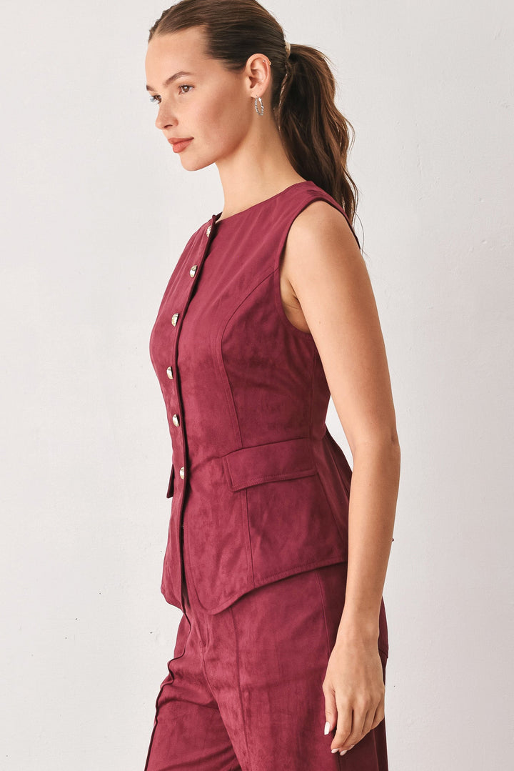 Midnight Mesa Style Faux Suede Vest from KADOU Boutique