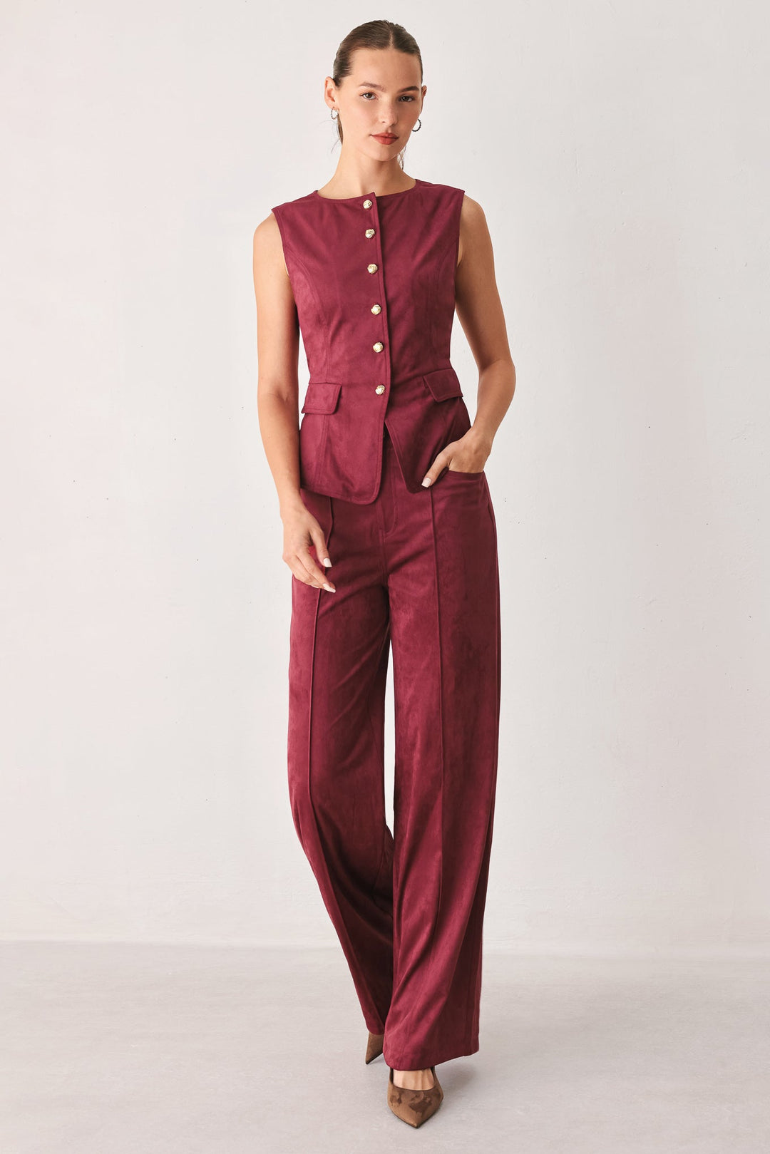 Midnight Mesa Style Faux Suede Vest from KADOU Boutique