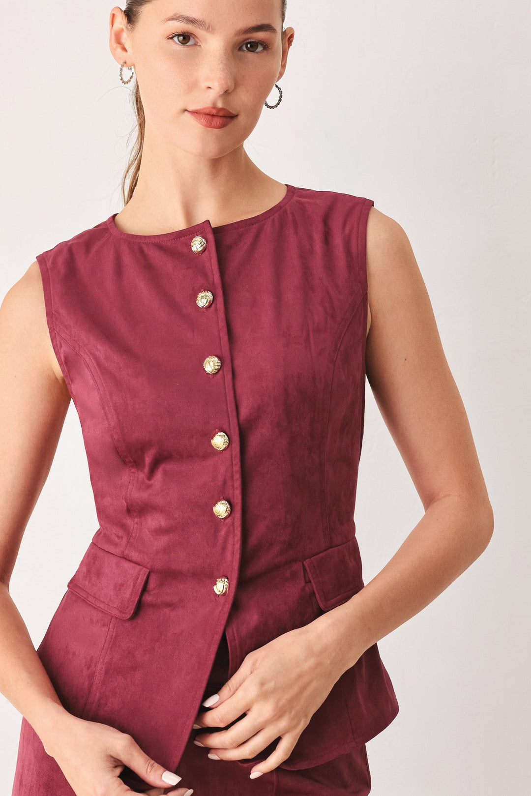 Midnight Mesa Style Faux Suede Vest from KADOU Boutique