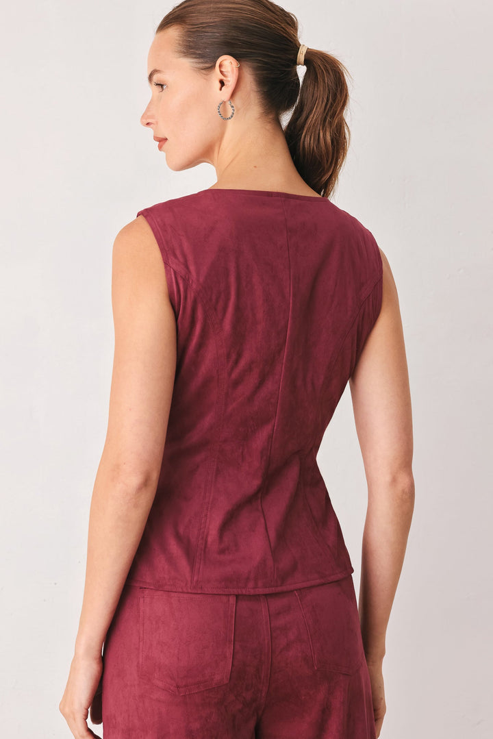 Midnight Mesa Style Faux Suede Vest from KADOU Boutique