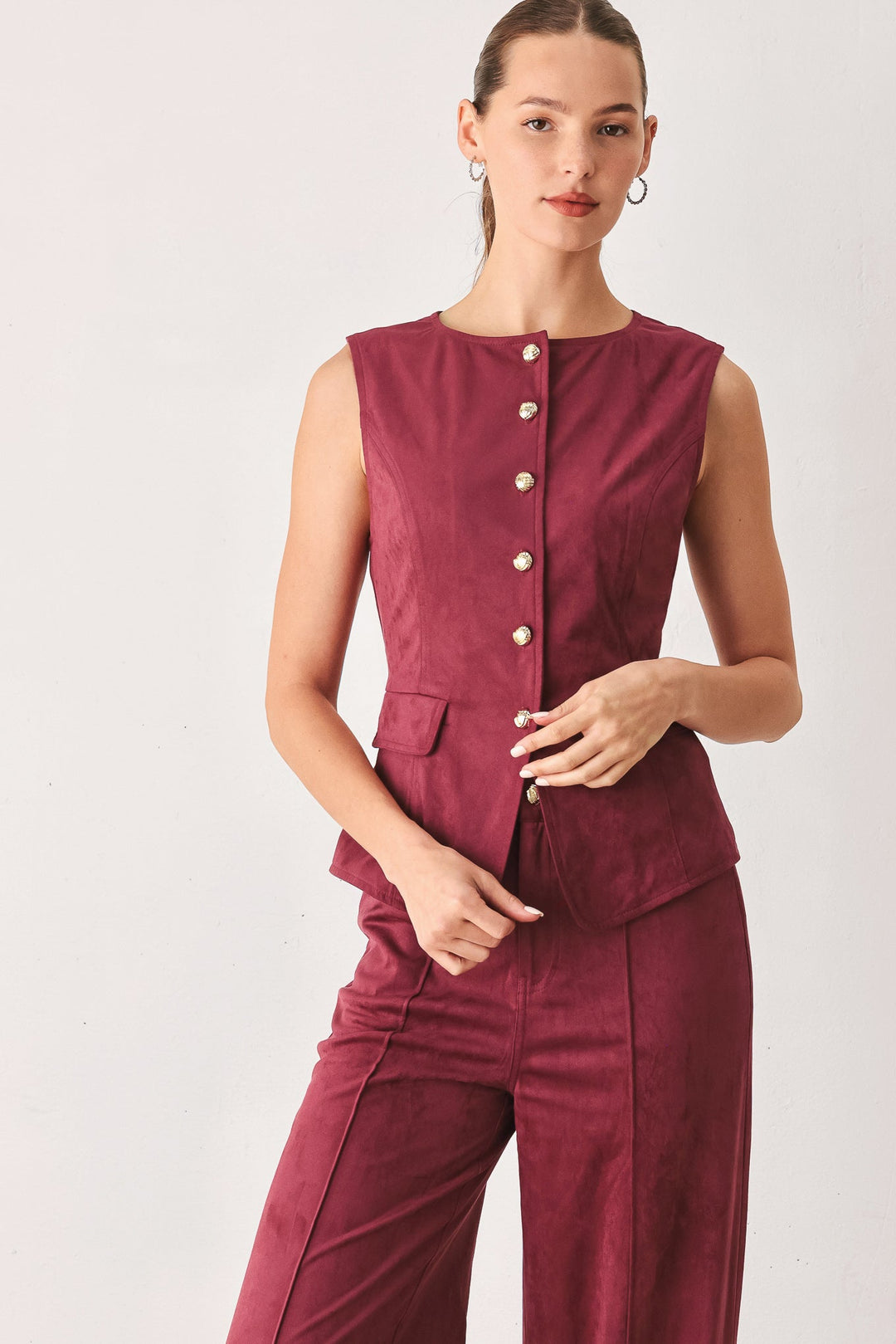 Midnight Mesa Style Faux Suede Vest from KADOU Boutique