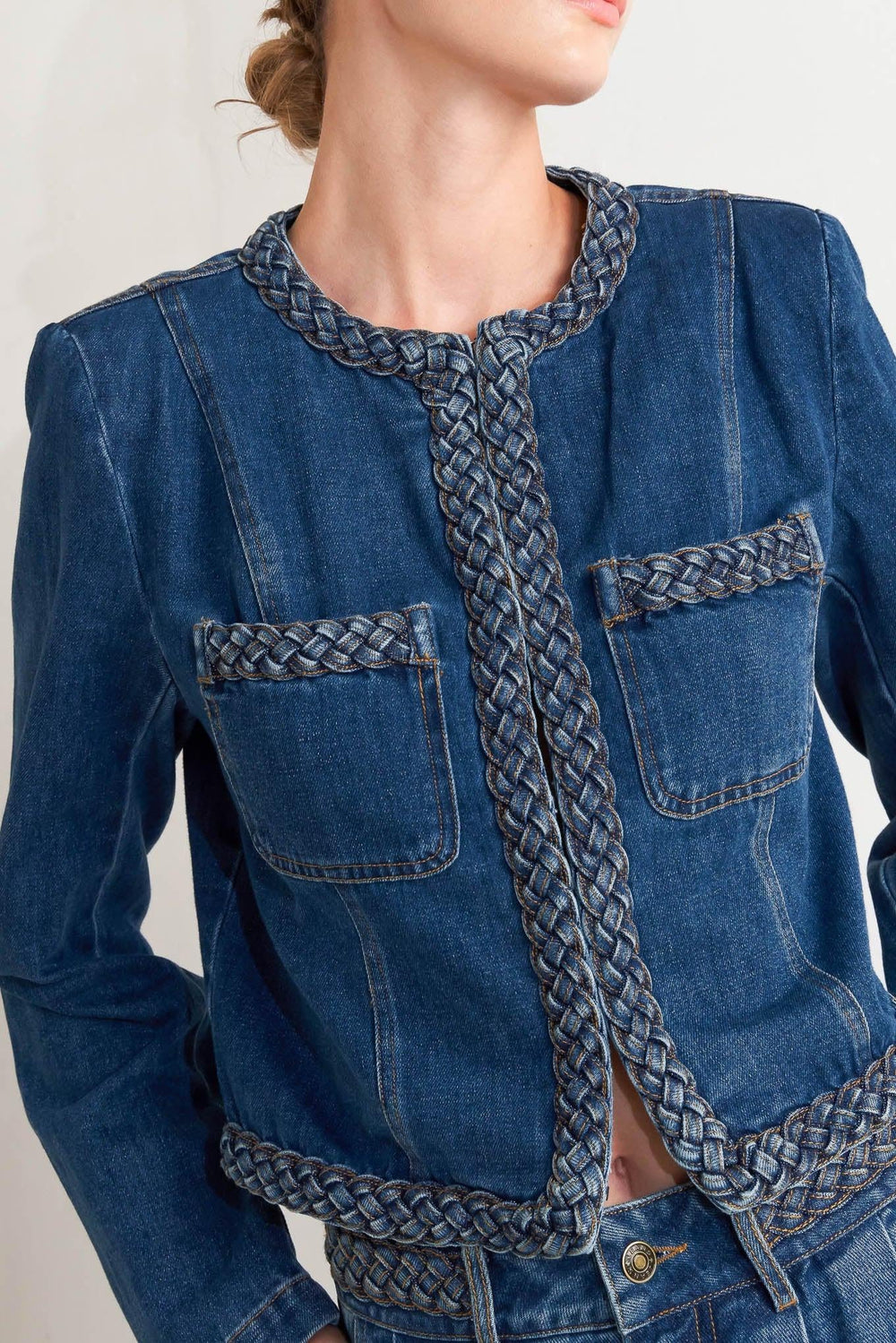 Heritage Twist Denim Jacket from KADOU Boutique