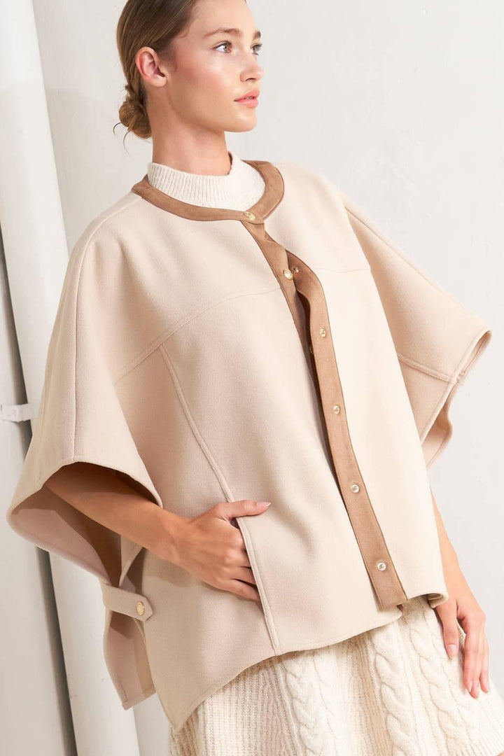 Timeless Elegance Woven Felt Capelet from KADOU Boutique