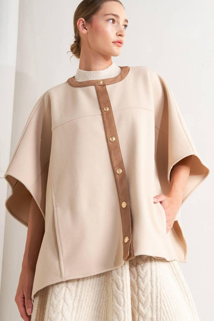 Timeless Elegance Woven Felt Capelet from KADOU Boutique