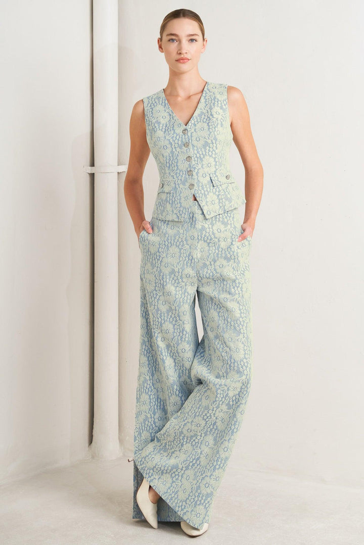 Easy Elegance Woven Lace Vest from KADOU Boutique