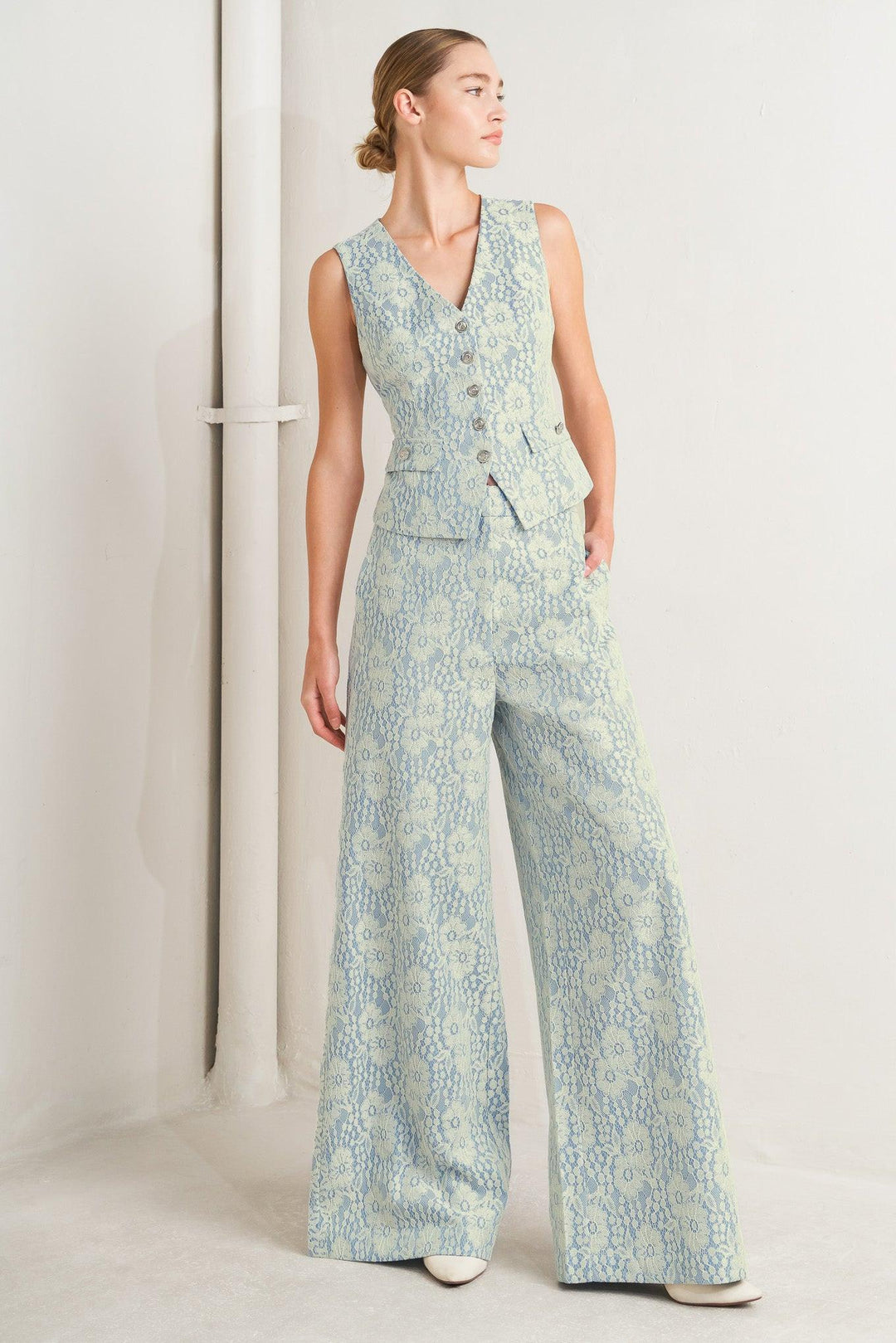 Easy Elegance Woven Lace Vest from KADOU Boutique