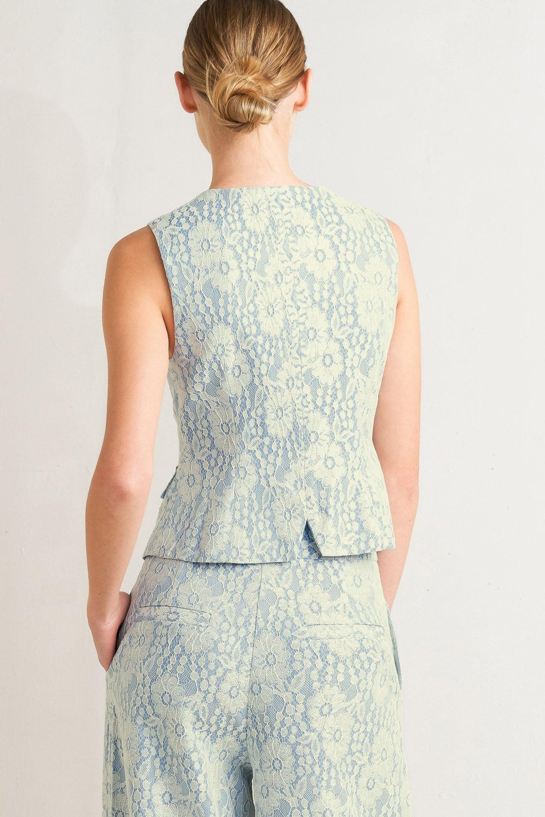 Easy Elegance Woven Lace Vest from KADOU Boutique
