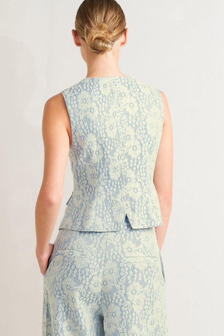 Easy Elegance Woven Lace Vest from KADOU Boutique