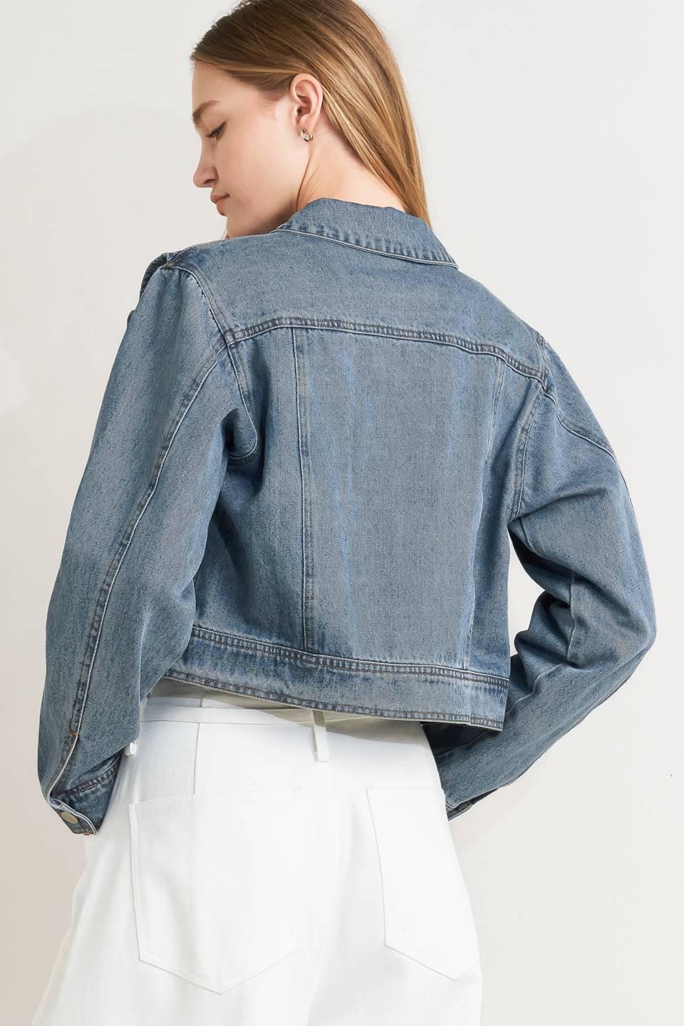 French Femme Denim Crop Jacket from KADOU Boutique