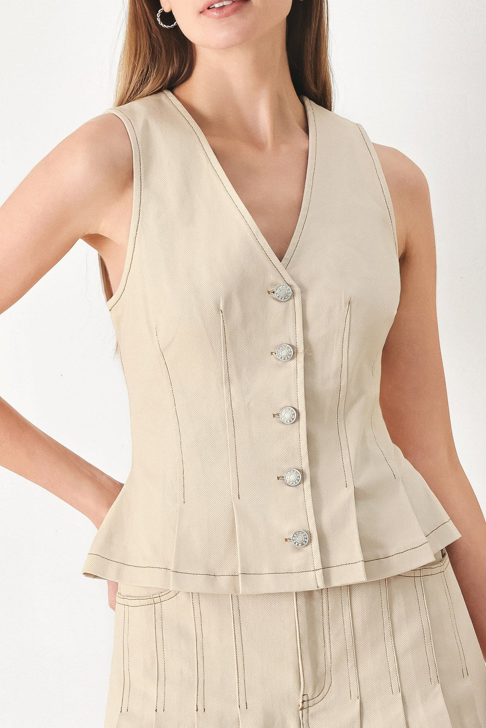 Soft Power Woven Vest from KADOU Boutique
