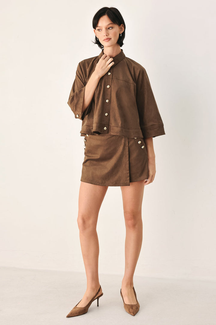 Suede Escape Cropped Jacket from KADOU Boutique