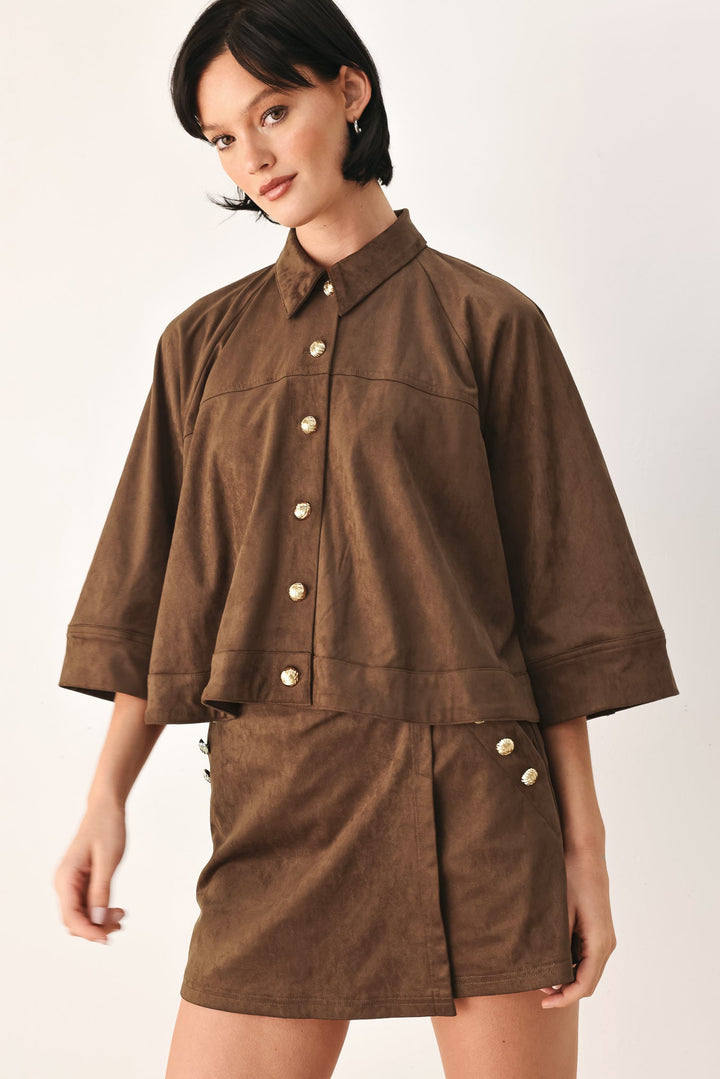 Suede Escape Cropped Jacket from KADOU Boutique