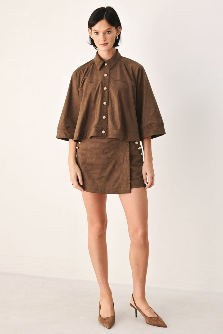 Suede Escape Cropped Jacket from KADOU Boutique