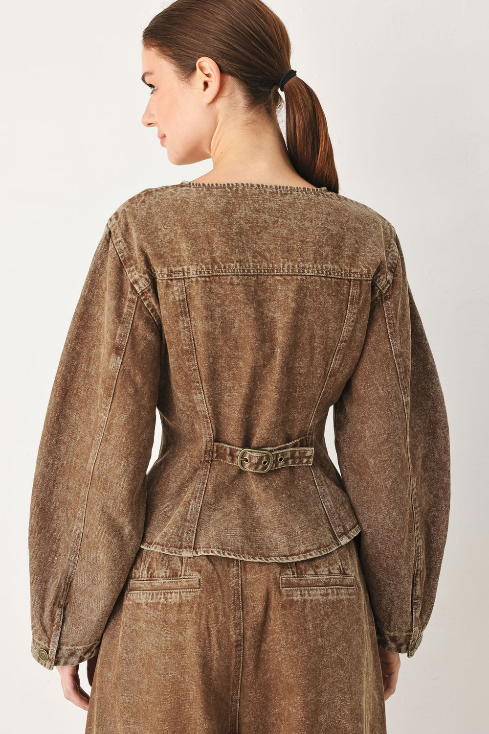 Vintage Brown Denim Jacket from KADOU Boutique