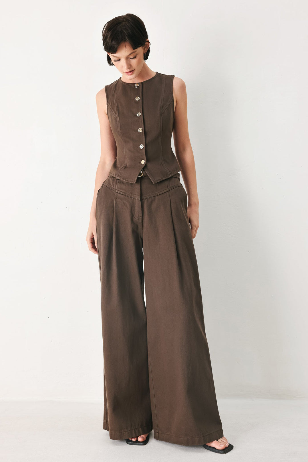 Brown Sugar Statement Woven Vest from KADOU Boutique