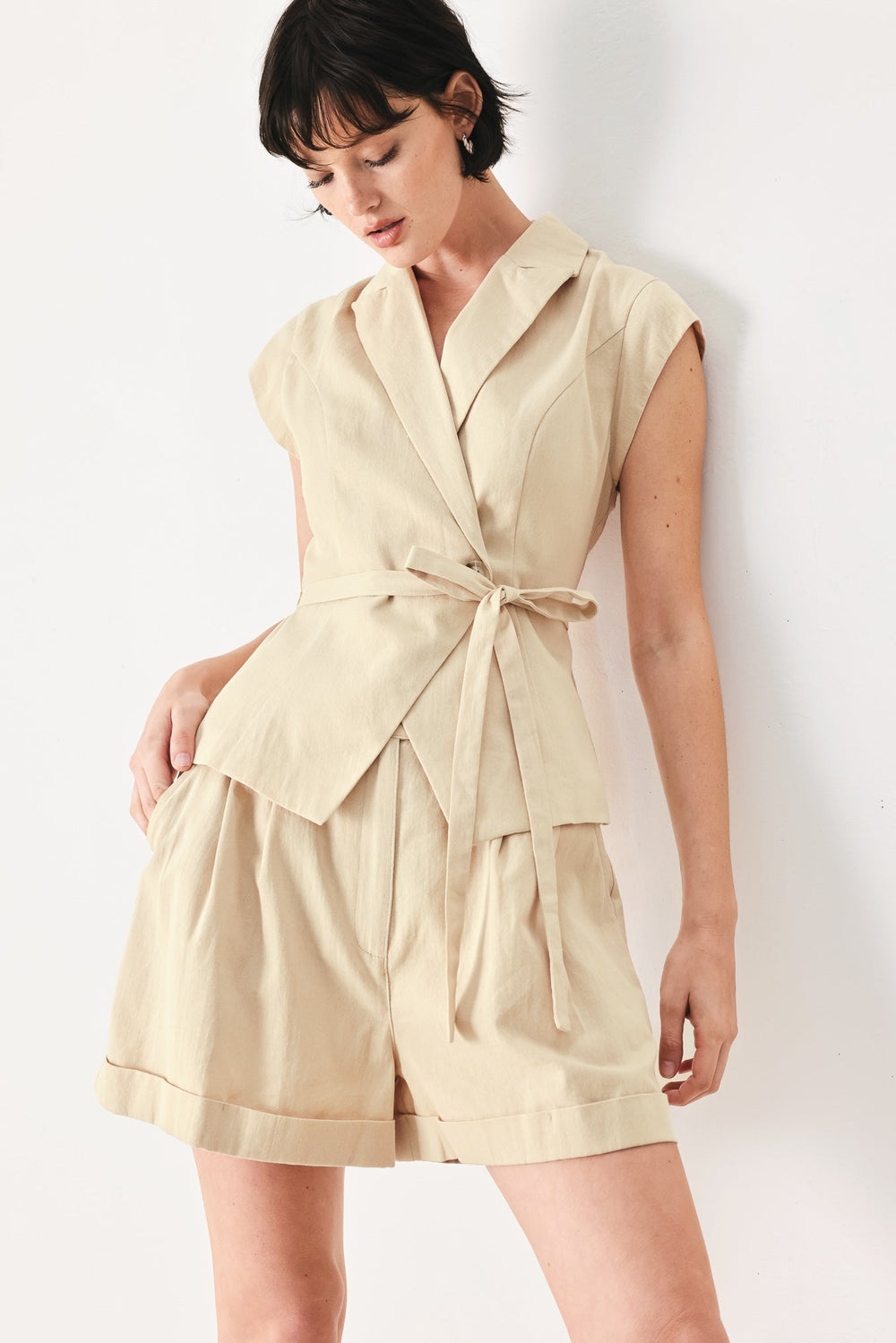 Desert Minimal Woven Vest from KADOU Boutique