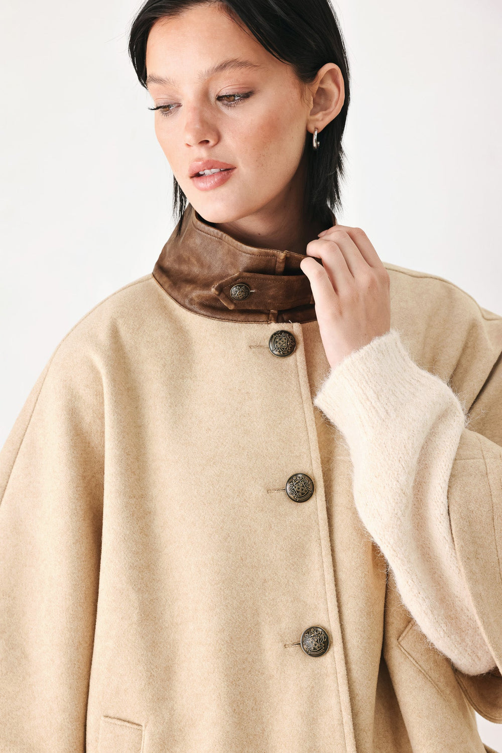 City in Motion Buckled Capelet Jacket from KADOU Boutique