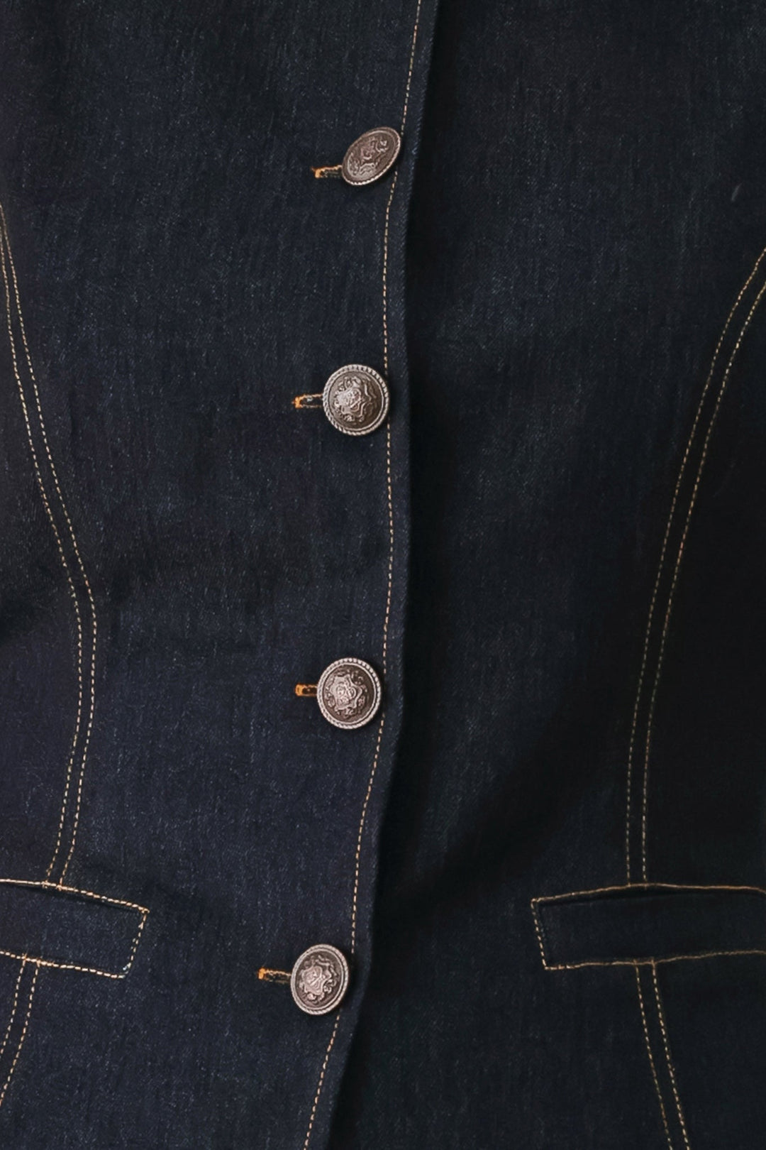 CONTRAST STITCH DENIM VEST