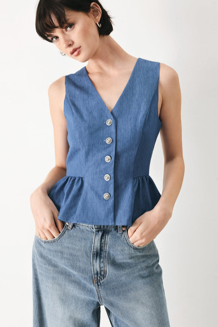 Casual Romance Woven Vest from KADOU Boutique